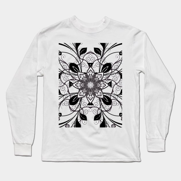 Sharp Flower Mandala Long Sleeve T-Shirt by AmandasCraftCorner